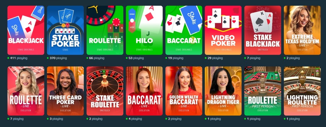 Stake us Table Games